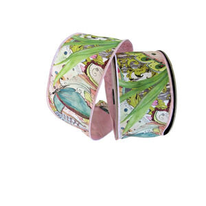 Butterflies Tropical Paradise 2 1/2" x 10 yds d.stevens Wire Edge Ribbon